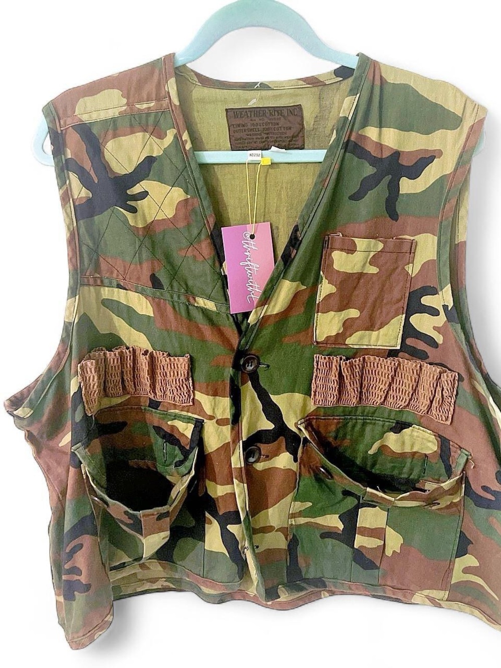 Weather-Rite Camouflage Utility Vest - Green/Brown Camo